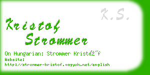 kristof strommer business card